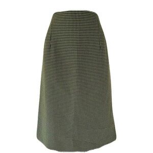 Evan Picone/Vintage 1980’s/Houndstooth/ Black&sage green/Pencil skirt/Size US 12